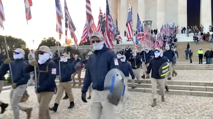 This is America… Masked White Supremacists March at Lincoln Memorial
