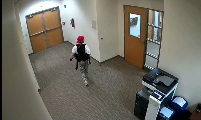 [WATCH] Surveillance Footage Shows Nashville  Shooter Roaming Hallways, Shooting Through Doors